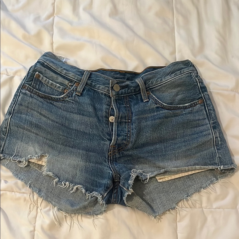 Levi's Blue Jean Shorts Distressed Cut-Offs